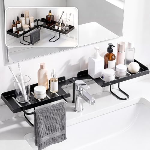 Rotatable Over Faucet Sink Shelf Organizer with Towel Bar by Unknown