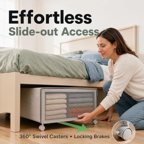 Fokyfok 2Pack Under Bed Storage Containers,12 inch Height,31 inch Long - Image 3