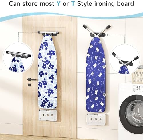 Ironing Board Hanger Wall Mount, Ironing Board Holder for Storage Y or T Leg, Metal Iron Board Hanger for Wall for Laundry Room (Black) - Image 3