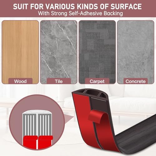 LSGCQ Floor Cord Cover Self Adhesive Cord Hider Floor Cable Management - Image 4