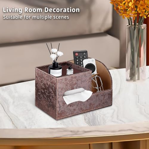 YAPISHI Tissue Box Cover Square,Cube Tissue Box Holder with Storage Tray - Image 6
