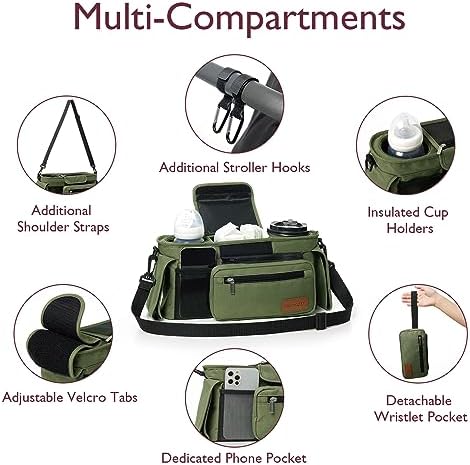 Momcozy Universal Stroller Organizer with Insulated Cup Holder - Image 2