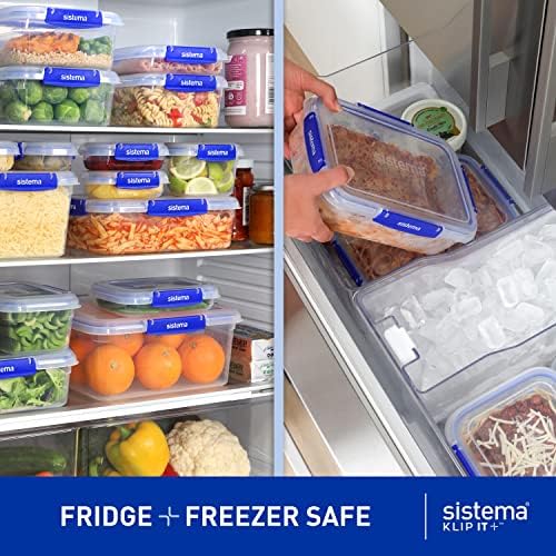 Sistema KLIP IT+ Large 7.5L Rectangle Food Storage Container, Stackable & Airtight Food Box with Lid, Dishwasher, Freezer, & Microwave-Safe, BPA-Free - Image 4