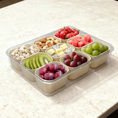 SILIVO Snackle Box Container, Divided Serving Tray with Lid and Handle - Image 2