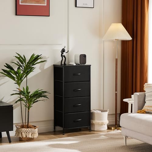 Sweetcrispy Dresser for Bedroom with 4 Storage Drawers, Skinny Nightstand - Image 2