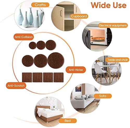 Furniture Pads Felt Pads 300 Pieces Huge Pack Furniture Felt Pads, Brown - Image 6