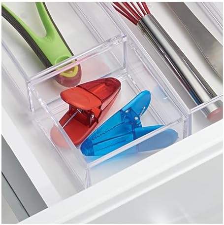iDesign Clarity Plastic Drawer Organizer, Clear, X-Small, 4" x 4" x 2" - Image 5