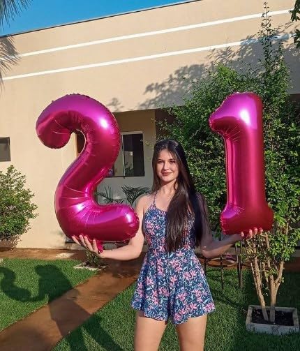Hot Pink Number 12 Balloon 40 inch, Number 12 Birthday Balloon for Boy Girl, Hot Pink Foil One for 12 Birthday Party, Anniversary Celebration Number Decorations