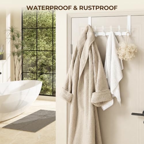 Optish Over The Door Hooks, Door Hanger Hooks for Hanging, Over The Doors Towel Racks for Bathroom, Coat Rack Dorm Essentials (1Pack, White, Fit 1-3/4" Doors) - Image 6