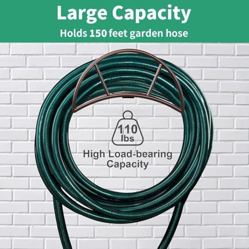 TomCare Garden Hose Holder Wall Mount, 150FT Capacity Water Hose Hanger - Image 3