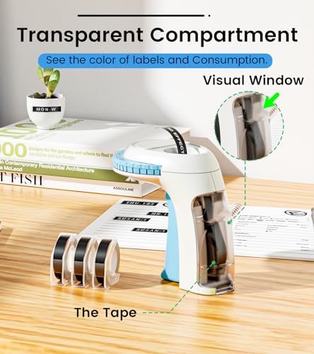 Embossing Label Maker Vintage Manual with 3 Rolls 3D Label Tapes - Image 6