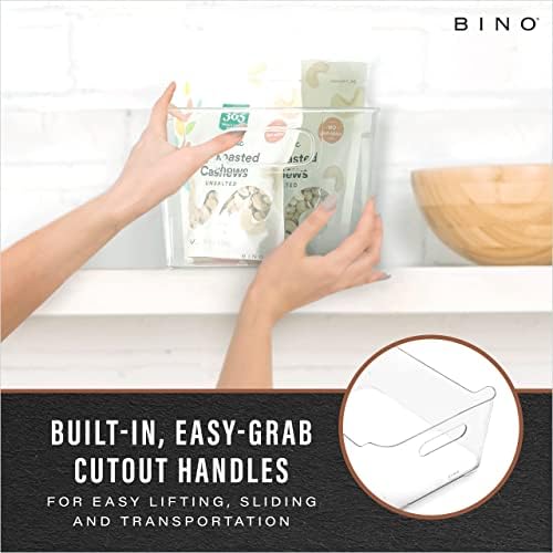 BINO | Plastic Storage Bins, Large - 2 Pack, Clear | THE SOHO COLLECTION | Pantry Organizers and Storage Containers | Fridge Organizer Bins | Kitchen Cabinet Organizer | Medicine Cabinet Bin - Image 3