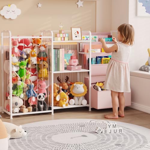 BBLIKE Kids Bookshelf and Toy Storage Organizer with Stuffed Animal Storage - Image 6