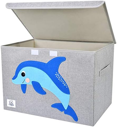 Large Toy Box Storage with Lid, Foldable Fabric Toy Chest Storage for Kids by CLCROBD