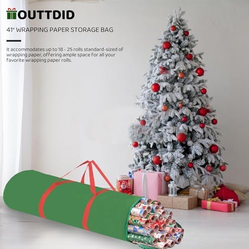 Christmas Wrapping Paper Organizer Storage 41", 600D Oxford Waterproof - Image 6