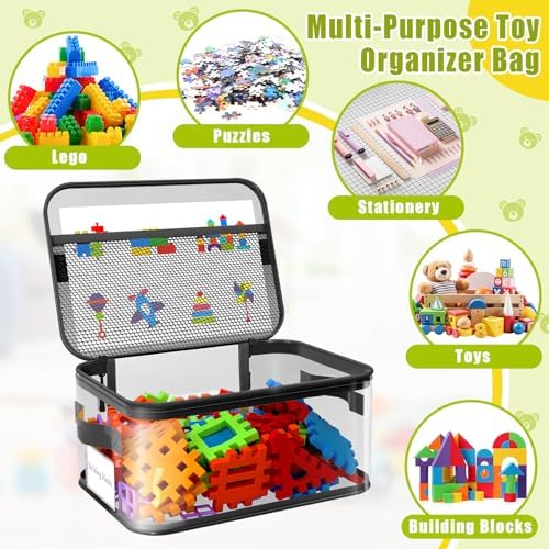 8 Pack Large Clear Toy Storage Bags with Labels, Handles, Zippers, 4L+4XL - Image 5