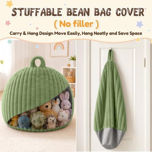 Bean Bag Cover No Filler Stuffed Animal Storage Bean Bag Chair Cover - Image 6