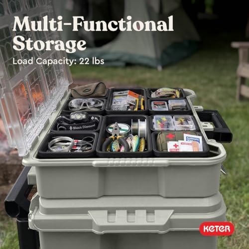 Keter Stack N' Roll Camping Gear Organizer, Portable Storage Organizer - Image 5