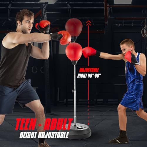 Tech Tools Punching Bag with Stand Adjustable Boxing Speed Bag Teens Adults - Image 2