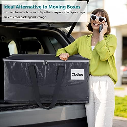 Fabspace Heavy Duty Moving Bags, 93L Collapsible Storage Totes, 4-Pack - Image 5