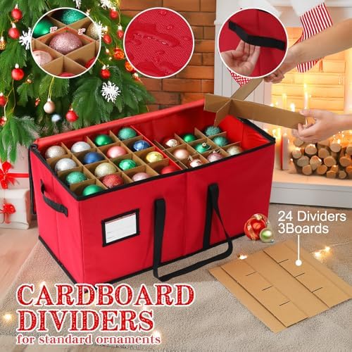 Christmas Decoration Organizer Ornament Holder Village Storage Chest Box，Tree Keepers Ornament Ball Storage，Santas Bags Storage - Image 4