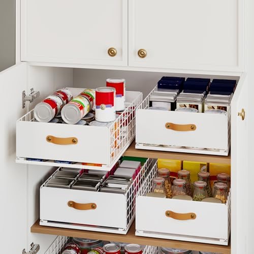 Pull Out Cabinet Organizer, Slide-Out Pantry Shelves, Fits Framed Cabinets by AUGOHCMIL