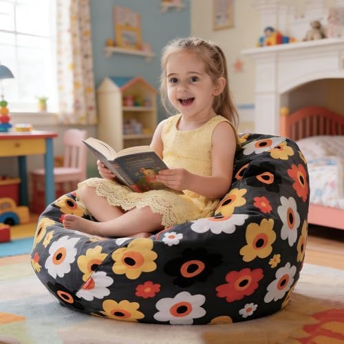 YuppieLife Stuffed Animal Storage Bean Bag Cover, 38" Velvet Toy Organizer by YuppieLife