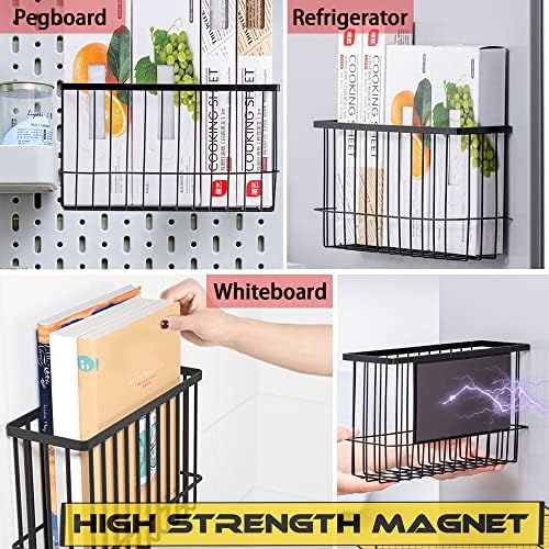 Magnetic Shelf Fridge Basket Bin for Whiteboard Washer Dryer Locker Cabinet - Image 5