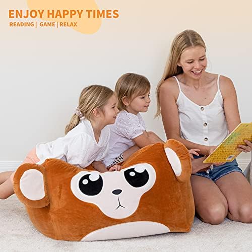 Aubliss Unicorn Stuffed Animal Storage Bean Bag Chair for Kids, Velvet - Image 2