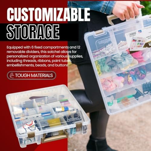 ArtBin Super Satchel Craft Organizer with Removable Dividers, Clear - Image 5