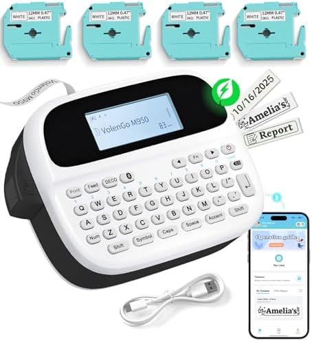 Label Maker Machine with Tapes, Rechargeable Label Maker Waterproof-Labels by HOME