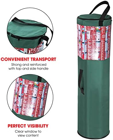 Wrapping Paper Storage Bag | Wrapping Paper Organizer Under Bed for Storing Multiple Rolls of Gift Wrap, 42” Length Container Constructed of Durable 600D Oxford Material (Green) - Image 4