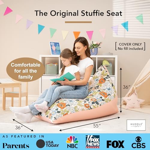 Huddle Designer Stuffed Animal Bean Bag Storage Chair Cover XL Boho Floral - Image 2