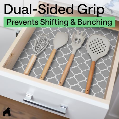GORILLA GRIP Shelf Liner, Kitchen Drawer Protector, 20x240 White Gray - Image 4