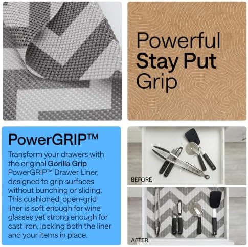 GORILLA GRIP powerGRIP Drawer Shelf and Cabinet Liner, 20"x30', Chevron - Image 3
