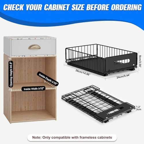 Pull Out Cabinet Organizer, No Drill Slide Out Pantry Drawer 2 Pack - Image 3