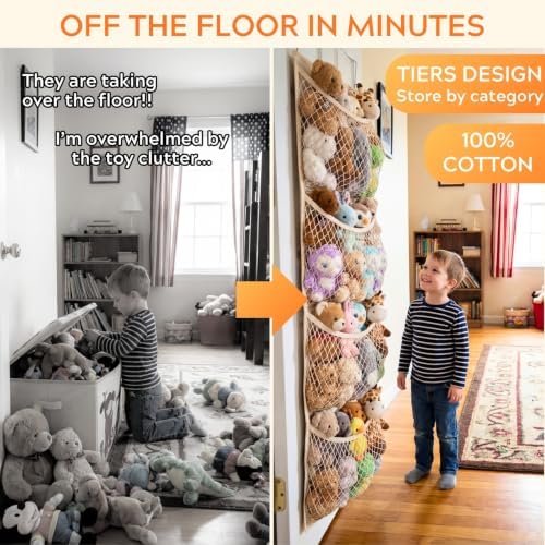 Ofiray-home Cotton Over The Door Stuffed Animal Storage - Image 3