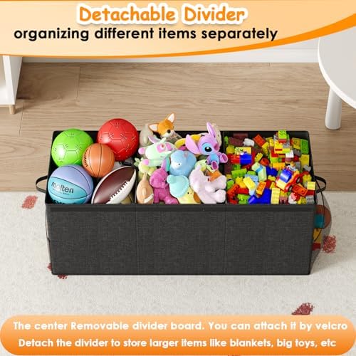 150L Extra Large Toy Storage Box with Lid, Foldable Toy Chest Organizer - Image 3