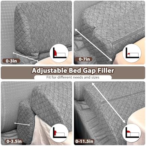 4 Modes Queen Size Pillow Wedge for Headboard Gap, Foldable Bed Wedge Pillow, Bed Gap Filler Fill The Gap (0-7"), Mattress Gap Filler Long Pillow Between Headboard and Mattress (Dark Grey, Queen) - Image 5