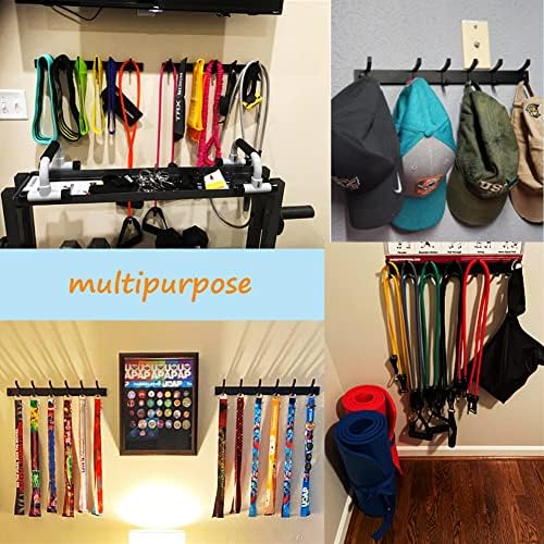Coat Rack Wall Mount 2 Pcs,Black Wall Coat Rack with 6 Movable Hooks 42.5cm - Image 5
