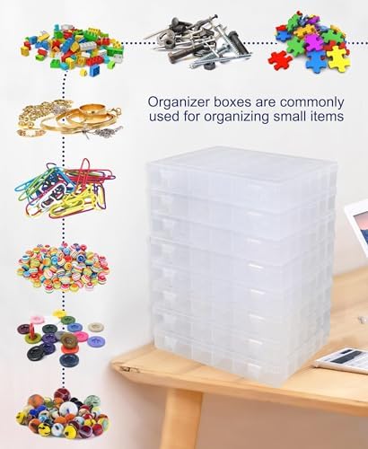 8 PCS 36 Grids Bead Organizer Box Plastic Box Clear Box Organizer 3600 Tackle Box Organizer Bead Containers Plastic Organizer Compartment Organizer Box Jewelry Earring Organizer (8 Pcs) - Image 4