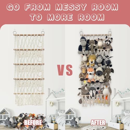 Stuffed Animal Net or Hammock Corner Plush Toy Storage Organizer 4 Layer - Image 3