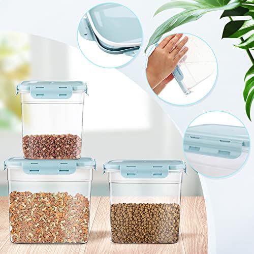 Patelai 6 Pcs Dog and Cat Food Storage Containers 2 Scoops, Blue - Image 5