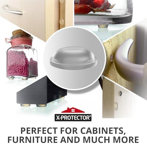 X-Protector Cabinet Door Bumpers 200 PCS – 1/2" Silicone Clear Bumpers – Ideal Cabinet Bumpers – Self-Adhesive Thick Door Silencer – Bumper Pads to Protect Glass & Other Surfaces! - Image 5