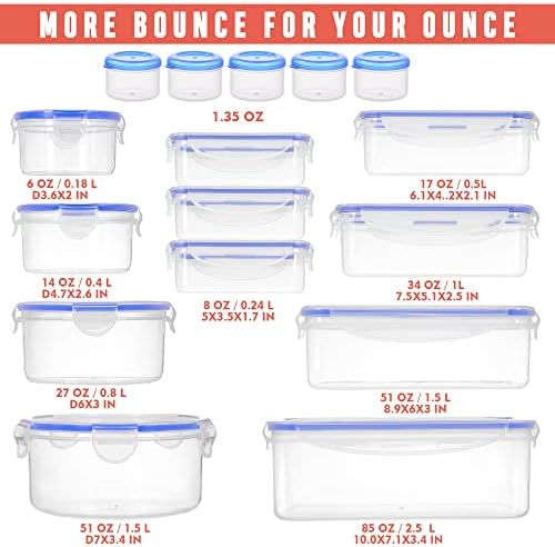 RockBerry 32 Pcs Large Plastic Food storage containers-85 oz to Sauces Box Stackable Kitchen storage bowls sets-BPA Free Leak proof with lids airtight-Microwave freezer safe lunch boxes - Image 2
