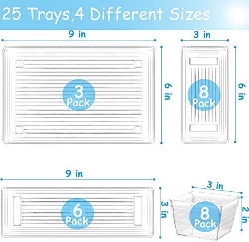 DCA 25 PCS Clear Plastic Drawer Organizer Trays, Storage Bins - Image 3