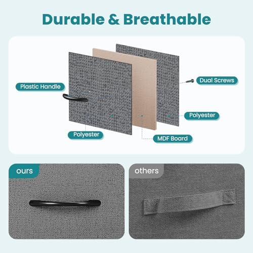 OLIXIS 7 Drawer Fabric Dresser for Bedroom, Clothes Storage Tower, Gray - Image 5