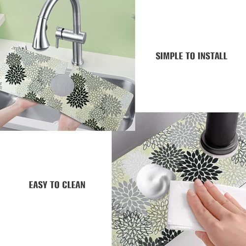 Sink Faucet Absorbing Mat, 2 Pack Drying Mat Around Faucet Sink Splash Guard Behind Faucet Sinkmat For Kitchen Bathroom Island Rv 24 * 5.5 Inch (60 * 14 cm) - Image 6