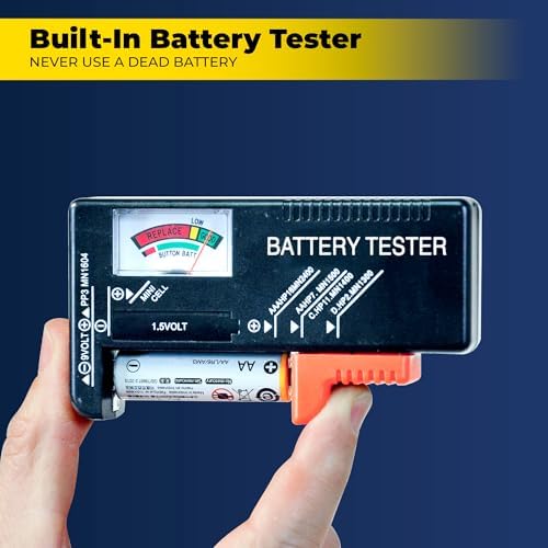 Battery Daddy Storage & Organizer Case with Tester, Stores & Protects Up to 180 Batteries, Double-Sided, Clear Locking Lid, Secure Latches & Portable Carrying Handle - Blue (Batteries Not Included) - Image 6