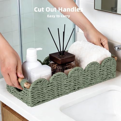 CubesLand Bathroom Basket Organizer, Toilet Tank Basket W/Cut Out Handle - Image 2